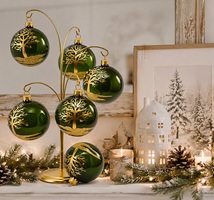 elegante julekugler i glas tæt på